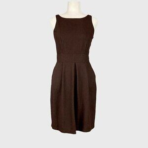 Eva Franco Womens Brown Wool Sleeveless Dress Fitted Waist Pockets size 2
